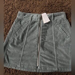 American Eagle Corduroy Zip-Front Skirt - steel blue